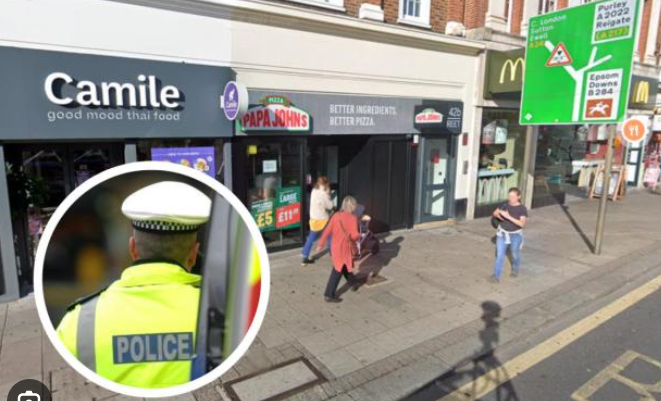 Four arrests after disturbance with knives near Epsom pizza shop